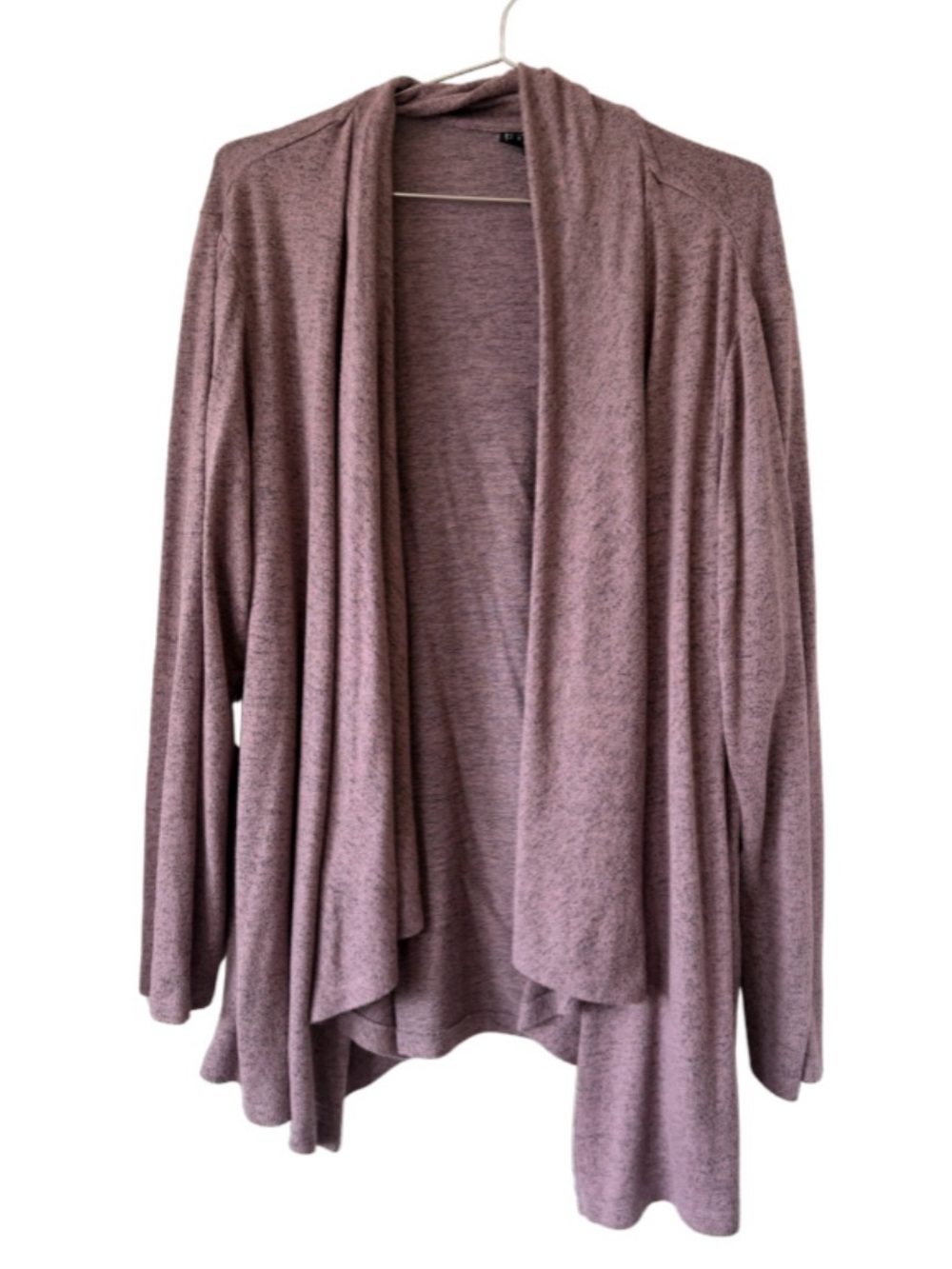 bobeau Mauve Open-Front Draped Cardigan